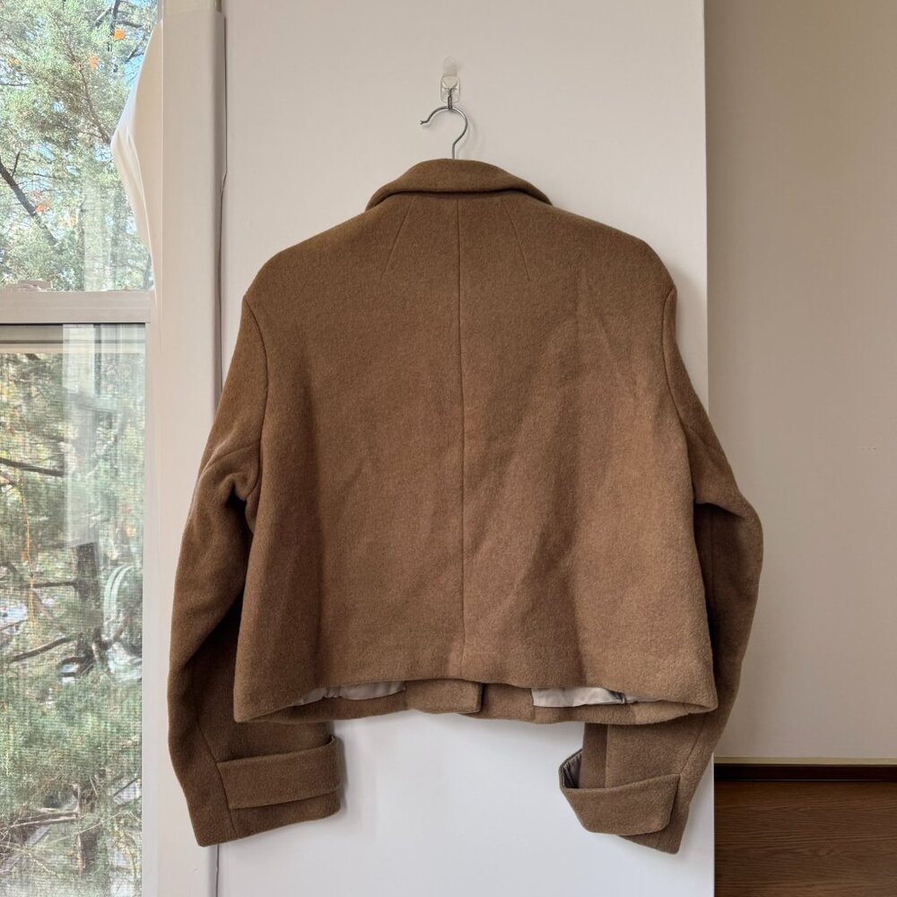 Reformation Enzo Jacket  Wool Blend Short Tan Brown XS - Picture 7 of 15